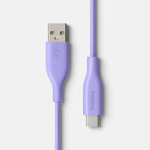 lot 3062 image: 6 AC Silicone Cable - heyday Purple USB A to USB C Cord - Retail $10