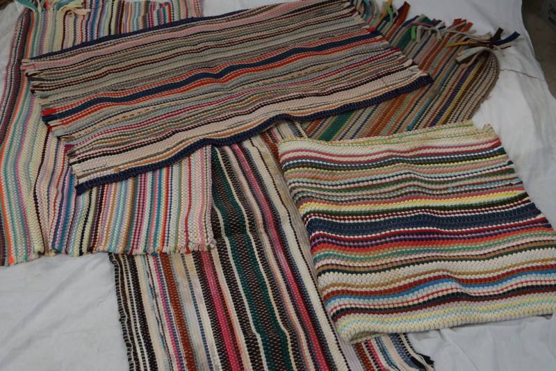 lot 185 image: Large Lot of Woven Throw Rugs- Multi Color