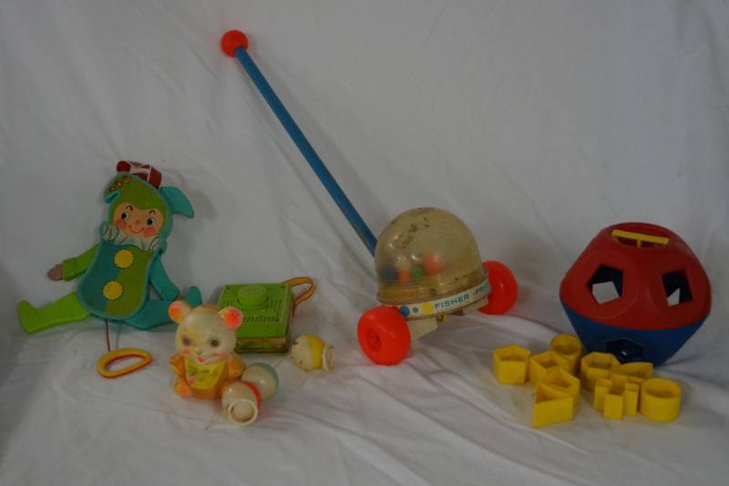 lot 277 image: Large Lot of 70s and Possibly Older Toddler Toys- Fisher Price and Other- Check These Out