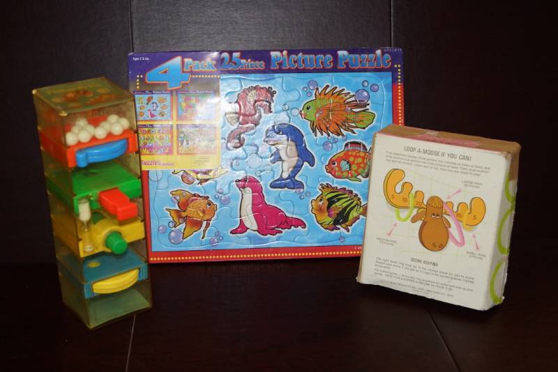 lot 282 image: 2 Adorable  Vintage  Childrens Games & New Pack of Puzzles