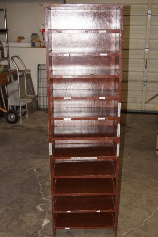 lot 314 image: Wood Shelving Unit-   Numerous Fixed Shelves