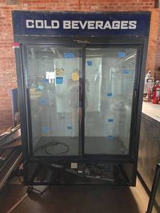 lot 3674 image: Cold Beverages Two-Door Refrigerated Display Cabinet - Model GDM-47