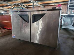 lot 3677 image: Commercial Two-Door Undercounter Refrigerator