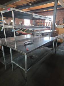 lot 3681 image: Prep Table With Winco ESH-36 Commercial Electric Infrared Strip Heater 850W 120VAC