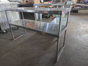 lot 3687 image: Stainless Steel Work Table with Undershelf Commercial Prep Station