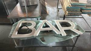 lot 21685 image: BAR Channel Letter Sign 3-Piece Set