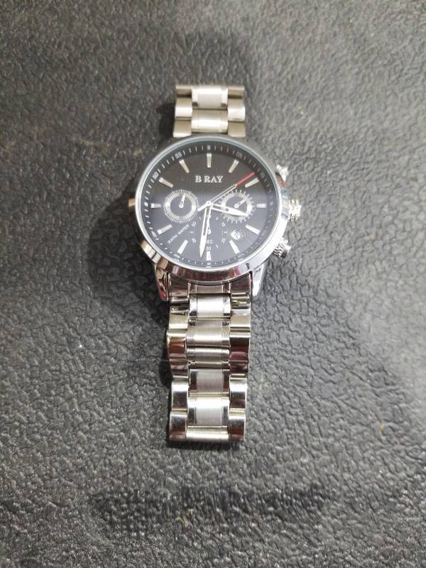 lot 3527 image: B RAY Stainless Steel Chronograph Watch