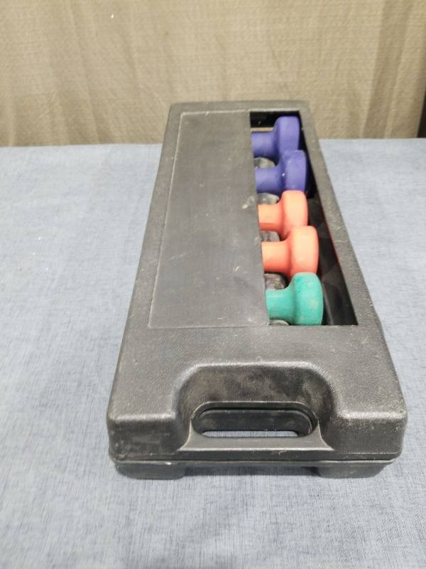 lot 2502 image: Dumbbell Set 3-Pair 2-5 lbs with Case