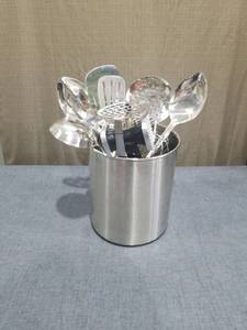 lot 2598 image: Kitchen Utensil Set  with Stainless Steel Holder