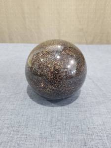 lot 2599 image: Glass PaperWeight Black Bubbles Sphere Paper Weight