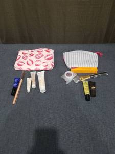 lot 2634 image: Cosmetics & Skincare Lot with 2 Makeup Bags �� Tarte, Hempz, Feel Renewed, e.l.f.