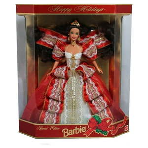 lot 2692 image: 1997 Happy Holidays Barbie Doll Special Edition 10th Anniversary 17832 NEW