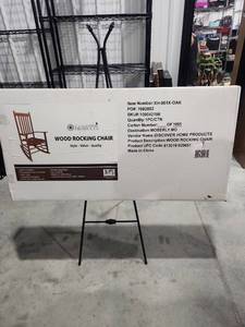 lot 2647 image: Discover Home Products Wood Rocking Chair XH-001X-OAK 26.97 x 33.86 x 45.28 in.