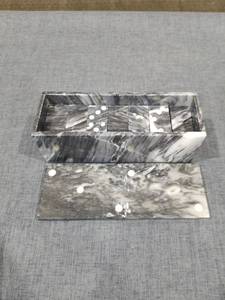 lot 2782 image: Domino Set with Marbled Pattern Storage Box