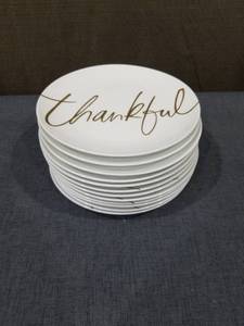 lot 2784 image: (12) Crate & Barrel Thankful Ceramic Plate