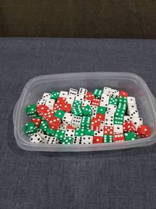 lot 2813 image: Assorted Dice Collection Pieces Red Green White