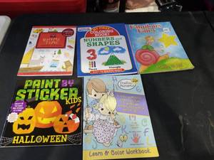 lot 2816 image: Childrens Activity Books Lot of 5 Coloring Learning Workbooks