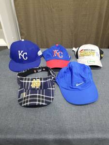lot 2882 image: Baseball Cap Lot 5 Items KC Royals Notre Dame Nike New Era