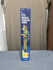 lot 2891 image: Glow in the Dark Wooden Tumbling Tower 53 Pieces One Is Missing