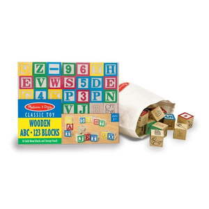 lot 17724 image: Melissa And Doug Deluxe Wooden ABC123 1 Inch Blocks Set