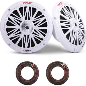 lot 17750 image: Pyle PLMR62 6.5 Inch 200 Watt Water Resistant Marine Speakers  White (1 Pair)