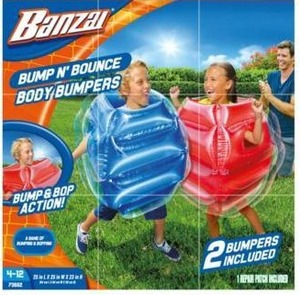 lot 17808 image: Banzai Bump N Bounce Plastic Body Bumpers in Red & Blue Bumpers Kids Toy