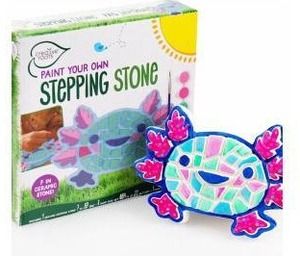 lot 17817 image: Axolotl Stepping Stone Kit, 7-Inch Paintable Ceramic Stepping Stone