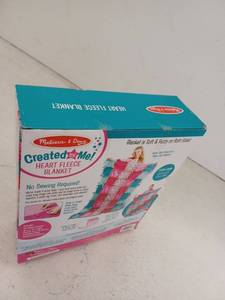 lot 17823 image: Melissa And Doug Created by Me Heart Fleece Blanket No Sew Craft Kit, 40 squares  3.5 feet x 5 feet