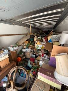 FULL 20’ Storage Unit Load Mixed Household Lot Furniture Lamps Boxes Clothing Decor