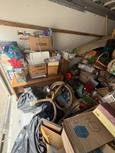 FULL 20’ Storage Unit Load Mixed Household Lot Furniture Lamps Boxes Clothing Decor