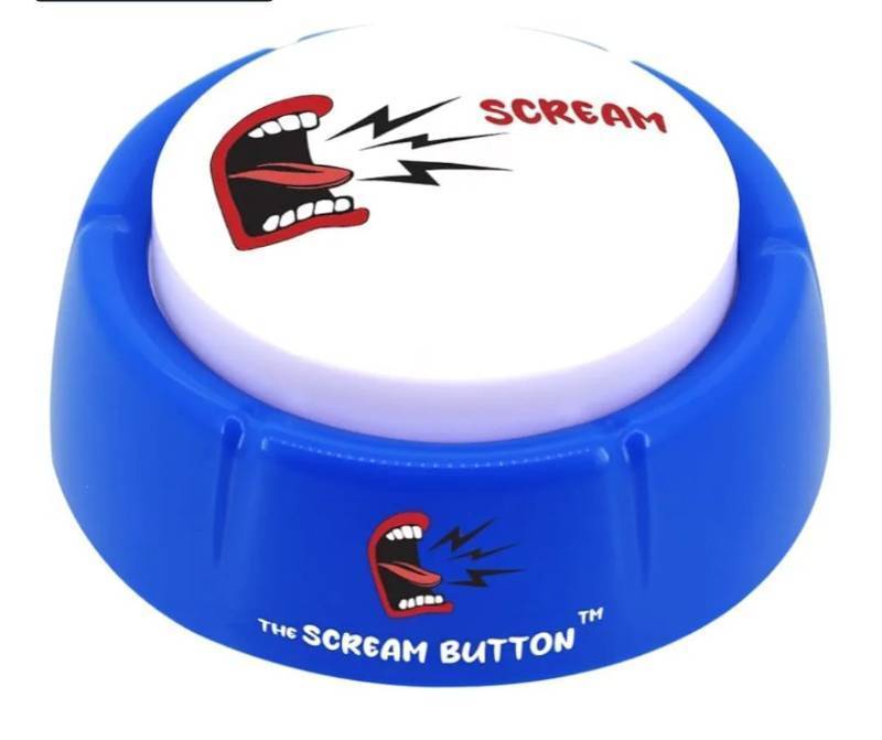 lot 15420 image: Talkie Toys Products The Scream Button - Man and Woman Voice Screams Talking Button - Funny Talking Button, Stress Relief Talking Toy and More
