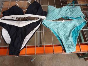 lot 5265 image: Swimsuit Bikini Lot of 2 -XL - Black and White - Turquoise