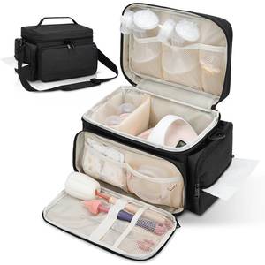 lot 5270 image: Breast Pump Bag Fit for Spectra S1 and S2, Pumping Bag with Waterproof Mat for Pump Accessories, Portable Pump Carrying Case for Work, Travel and Family Use, Black - Retail $27