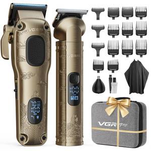 VGRPRO Hair Clippers for Men Professional, Cordless Hair Clippers for Hair Cutting, Mens Clippers and Trimmers Set, Electric Hair Trimmer for Men with Package Case (Gloden) - Retail: $55