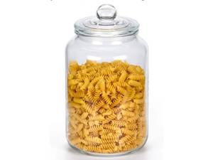 lot 5276 image: MDLUU Glass Jar with Airtight Lid, 3L101oz Glass Canister, Pantry Storage Container, Large Apothecary Jar for Candy, Cookie, Flour, Brown Sugar - Retail $20
