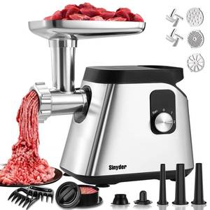 Electric Meat Grinder 2800 Max Meat Mincer With 2 Blades 3 Plates 3 Sausage Tube Food Pusher Meat Claw & Kubbe Kit for Home Use - Retail: $46