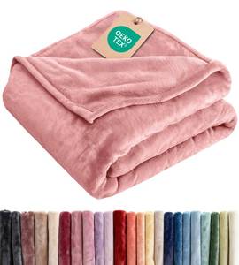 lot 5303 image: Ultra Soft Fleece Blanket Throw Size - Flannel Fleece Luxury Throw Blanket - Lightweight for Couch Bed Chair - Thick, Warm and Breathable - All Season Cozy Anti-Static Microplush Bedding, Rose Pink - Retail $20