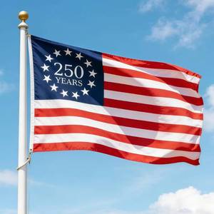 lot 5306 image: 250 Year American Anniversary Flag, 3x5 Ft Double Sided American Flag, 1776-2026 250 Years Outdoor Anniversary Banner Decorations with 2 Brass Grommets (A1) - Retail $18