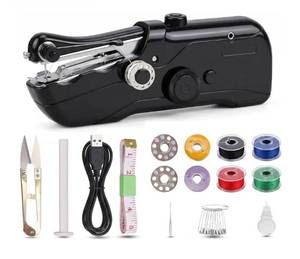 lot 5320 image: Upgrade Handheld Sewing Machine for Adult Beginners,Portable Electric Sewing Machine Single Thread for Quick Stitching,Suitable for Home DIY Travel Cloth Sewing Repairs,Battery & USB Dual Power,Black - Retail $22