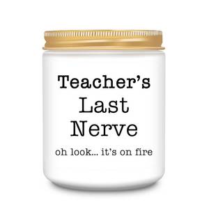 lot 5329 image: Homsolver Teacher Appreciation Gifts for Women, Christmas Birthday Valentines Retirement Thanksgiving Teachers Day Graduation Season, Teachers Last Nerve Scented Candles - Retail $10