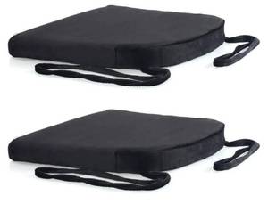 lot 5337 image: Augld 14x14 Metal Chair Cushion Set of 2 Memory Foam School Chair Cushion Small U Shape Seat Cushion Black - Retail $30