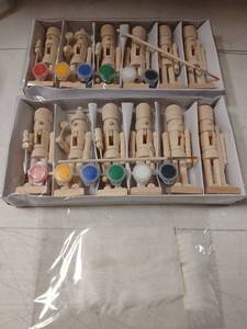 lot 5346 image: Christmas Wooden Unpainted Nutcracker 12Pcs Christmas Unfinished Nutcrackers Figures DIY Blank Nutcracker - Retail $25