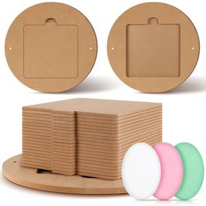 lot 5347 image: Pinkunn 22 Pcs Bat System for Pottery Wheel Clay Pottery with Removable Inserts 2 Pack 12 Round Outer and 20 Pack 7 Square Inner Bat with 3 Sponge for Potters Clay Artist - Retail $34