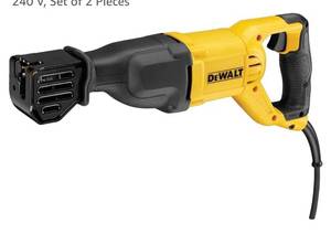 Dewalt DWE305PK-GB Reciprocating Saw, Yellow/Black, 240 V, Set of 2 Pieces - Retail: $117