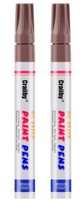 lot 19306 image: Brown Paint Markers, 2 Pack Oil-Based Waterproof Quick Dry Permanent Paint Pen Set for Rocks Painting, Wood, Fabric, Plastic, Canvas, Glass, Mugs, Metal, Tire, Stone, DIY Craft - Retail $7
