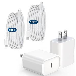 lot 19310 image: iPhone 17 Charger Fast Charging, Apple MFi Certified 2Pack Long 10FT USB C to C Woven Cable Cord Quick iPhone Charger Block for Apple i-Phone 17 Pro Max17eAir16 Pro15iPad - Retail $29