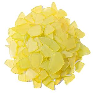lot 19312 image: Keedolla Tumbled Sea Glass for Crafts - 15 OZ Flat Frosted Seaglass Pieces for DIY Art Crafts, Vase Filler, Beach Weddings, Aquarium and Home Decor - Yellow - Retail $10