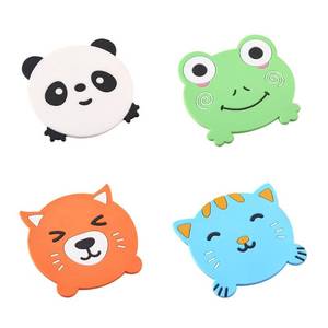 lot 19316 image: MAGICLULU Silicone Animal Coasters Set of 4 Non-Slip Cup Mats 3.74X3.54 Inch Heat Resistant Drink Pads Cartoon Design Washable Rubber Coaster for Kitchen Table Protection - Retail $8