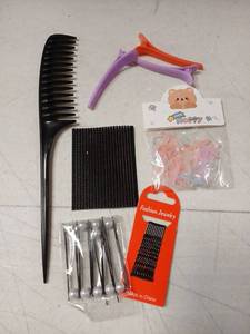 lot 19388 image: Hair Styling Accessory Set Comb Clips Pins Rubberbands