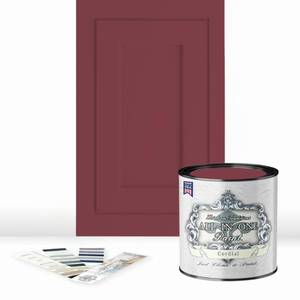 lot 19389 image: ALL-IN-ONE Paint by Heirloom Traditions, Cordial (Cherry Red), Quart - Durable cabinet and furniture paint. Built in primer and top coat, no sanding needed. Includes our 30 featured color card. - Retail $44